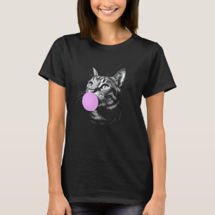 Katzengesicht Kaubläschen Kaugummi, Niedlich schwa T-Shirt