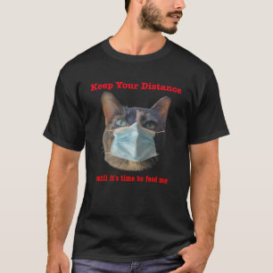 Katzengesicht Maske soziale Distanzierung T-Shirt