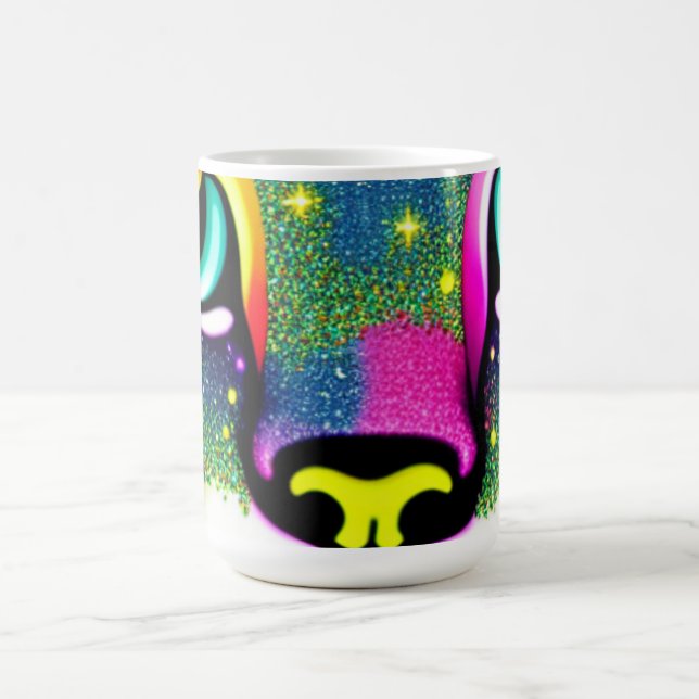 Katzengesicht Naher Pop Art Kaffeetasse (Mittel)