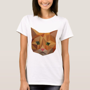 Katzengesicht Orange geometrische Dreiecke mit ger T-Shirt