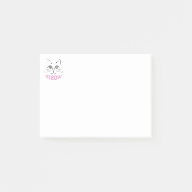 Katzengesicht Post-it Klebezettel (Vorderseite)