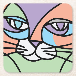 Katzengesicht Rechteckiger Pappuntersetzer