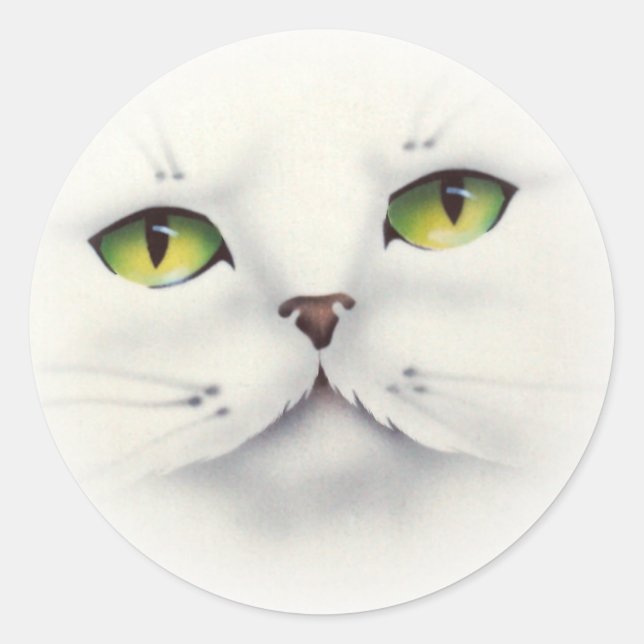Katzengesicht Runder Aufkleber (Vorderseite)