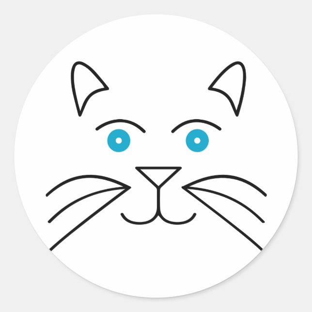 Katzengesicht Runder Aufkleber (Vorderseite)