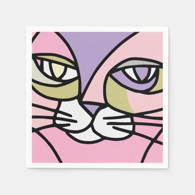 Katzengesicht Serviette (Vorderseite)
