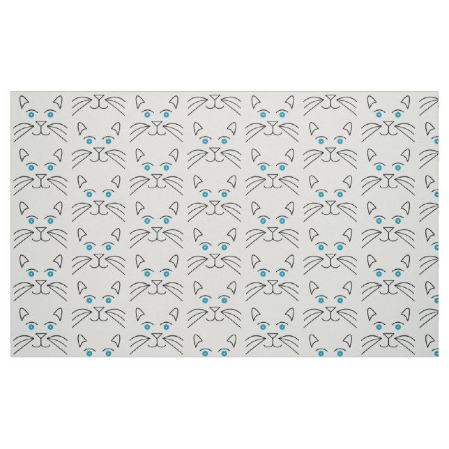 Katzengesicht Stoff (Fat Quarter (45,7 x 55,9 cm))