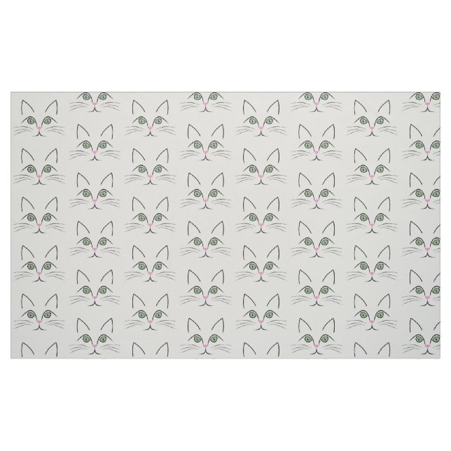 Katzengesicht Stoff (Fat Quarter (45,7 x 55,9 cm))