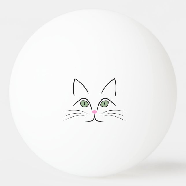 Katzengesicht Tischtennisball (Vorderseite)