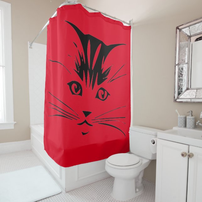 Katzengesichtsdusche Duschvorhang (Beispiel)