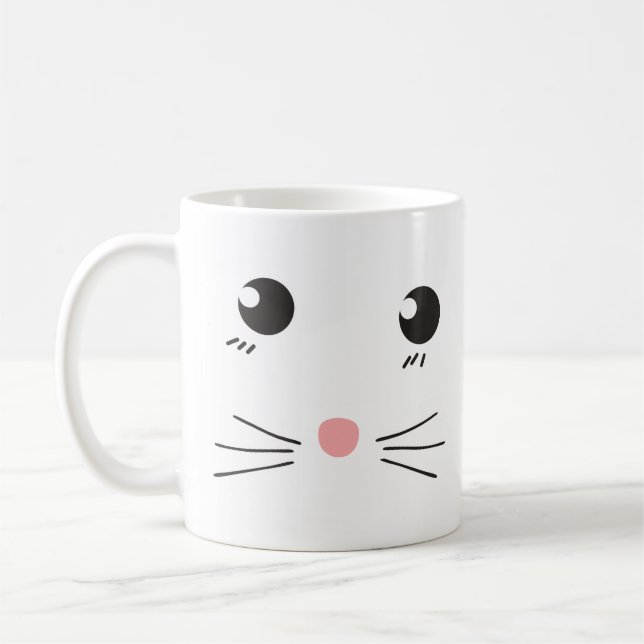 Katzengesichtslinie zeichnend kaffeetasse (Links)