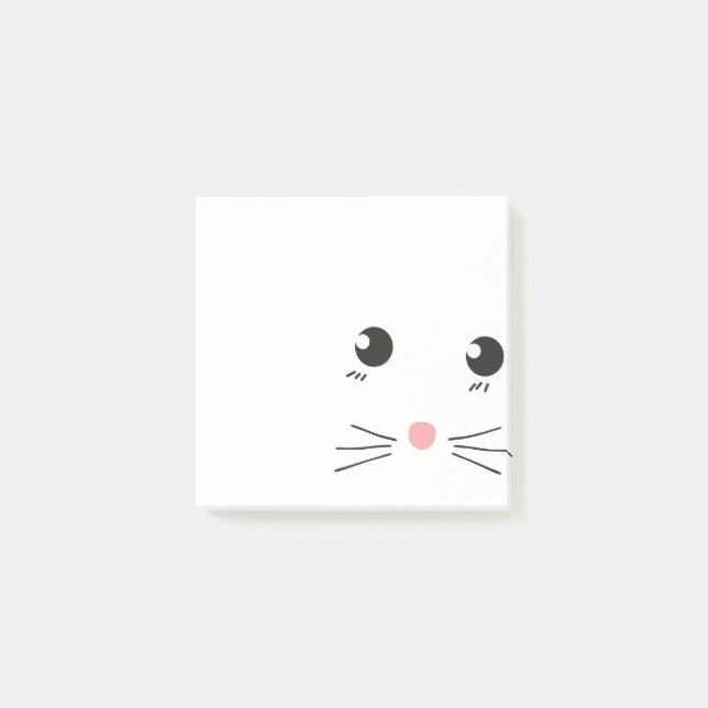Katzengesichtslinie zeichnend post-it klebezettel (Vorderseite)