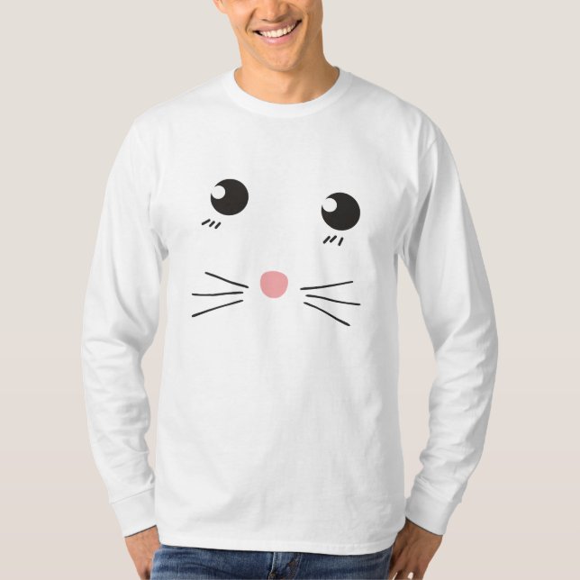 Katzengesichtslinie zeichnend T-Shirt (Vorderseite)