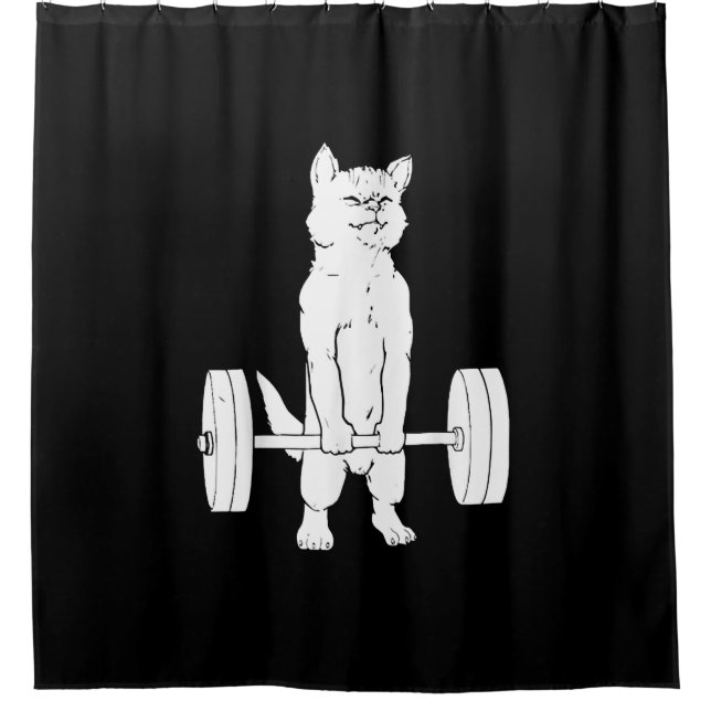 Katzengewicht und Fitnessraum Duschvorhang (Vorderseite)