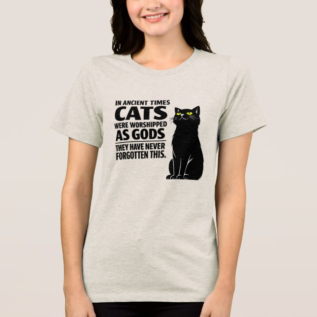 Katzengötter vergessen nie Tri-Blend shirt (Vorderseite)