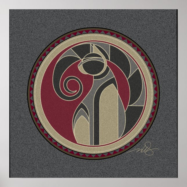 Katzengrauer Hintergrund Poster (Vorne)