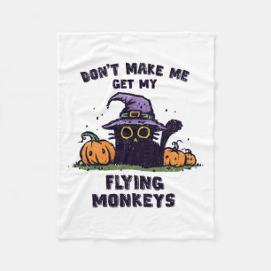 KatzenHalloween hinten - Lass mich nicht fliegen. Fleecedecke