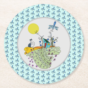 Katzenhaus Runder Pappuntersetzer