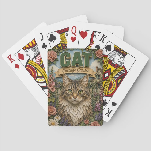 Katzenhäuschen-Garten POPCUT Spielkarten (Rückseite)