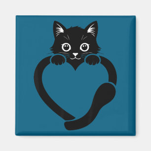 Katzenherz Grafik Liebe süße Katze  Magnet
