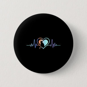 Katzenherzschlag Katzenliebhaber Tier Silhouette S Button