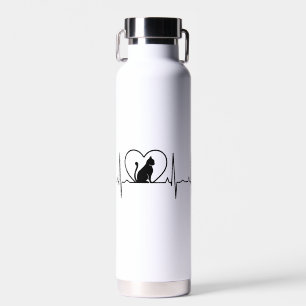 Katzenherzschlag mit Herz Trinkflasche