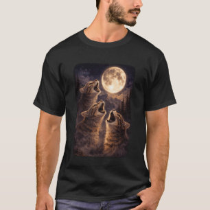 Katzenheulen bei Mond Vintage Lustig Mystisch T-Shirt