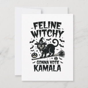 Katzenhexe wird Kamala Halloween wählen Mitteilungskarte