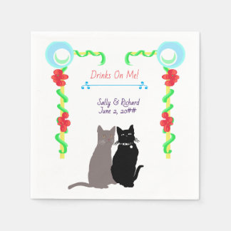 Katzenhochzeit Servietten