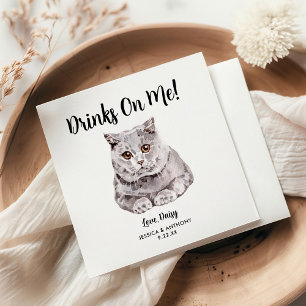Katzenhochzeits-Cocktailservietten Serviette