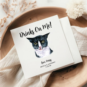 Katzenhochzeits-Cocktailservietten Serviette