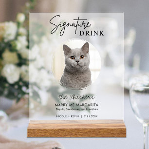 Katzenhochzeits-Signature-Drinks-Cocktailbar-Frost Acrylschild