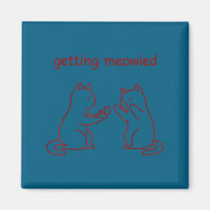 Katzenhochzeitsantrag mit Miauen Magnet