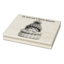 Katzenholzstempel mit Wollhut.