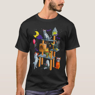 Katzenhorror im Park Halloween für Katze Kitty T-Shirt