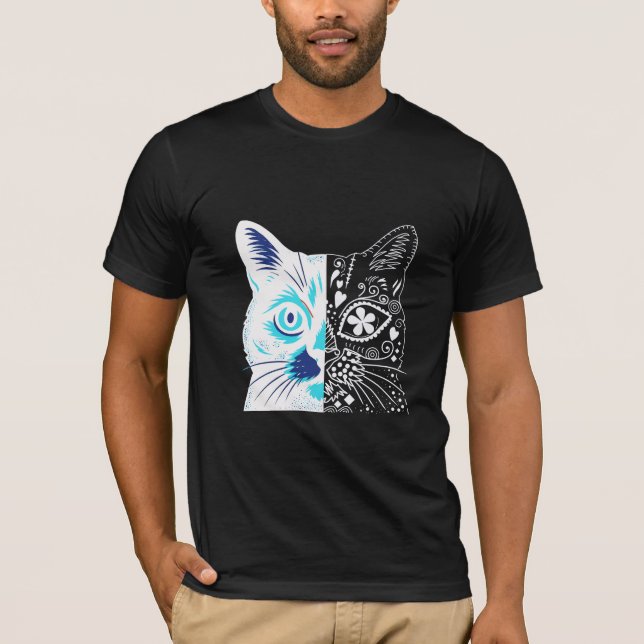 Katzenillustration T-Shirt (Vorderseite)