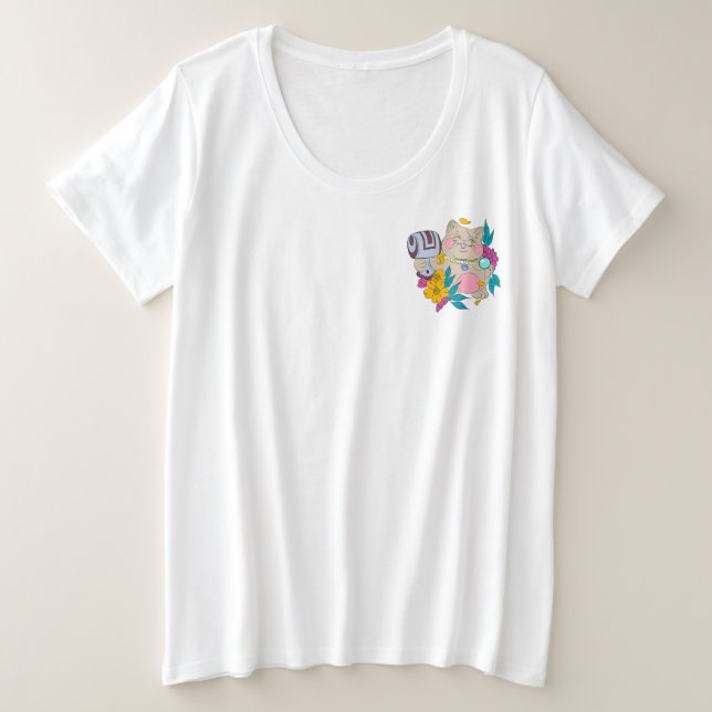 Katzenjägerkatze Große Größe T-Shirt (Design vorne)