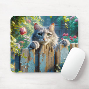 Katzenjammer über einem Zaun Mousepad