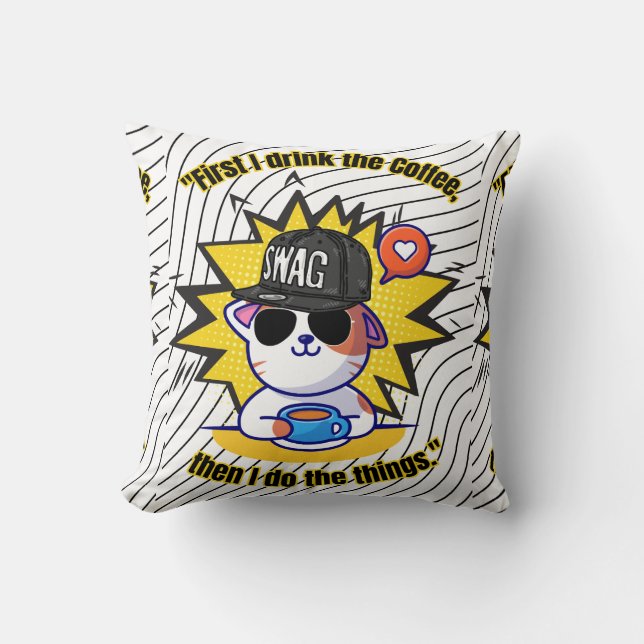 Katzenkaffee Kissen (Vorderseite)