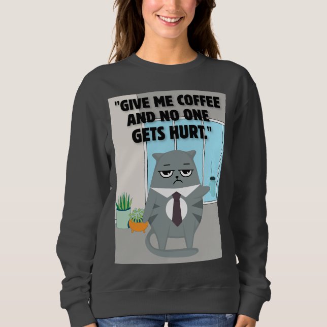 Katzenkaffee Sweatshirt (Vorderseite)