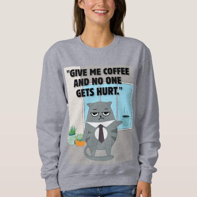 Katzenkaffee Sweatshirt (Vorderseite)