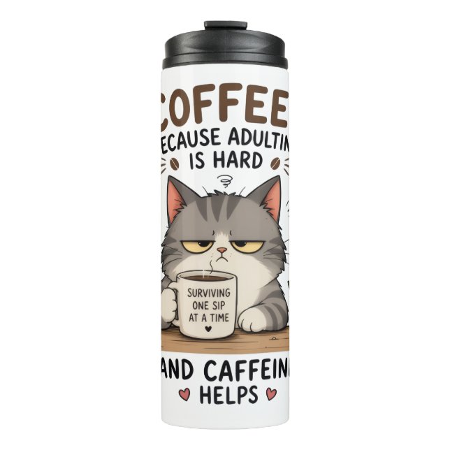 Katzenkaffee  thermosbecher (Vorderseite)