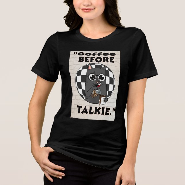 Katzenkaffee Tri-Blend Shirt (Vorderseite)