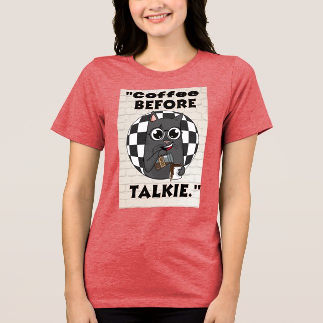 Katzenkaffee Tri-Blend Shirt (Vorderseite)