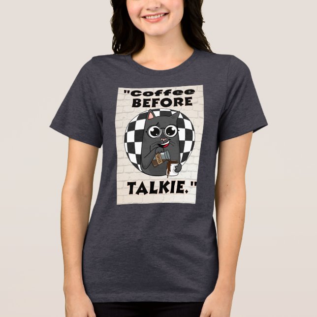 Katzenkaffee Tri-Blend Shirt (Vorderseite)