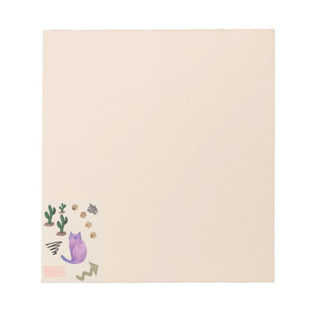 Katzenkaktus Notizblock (Vorderseite)