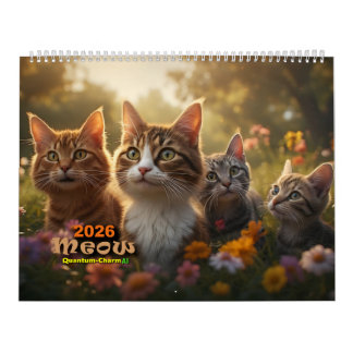 Katzenkalender - Meow - Für 2 Seiten-Layout konzip Kalender