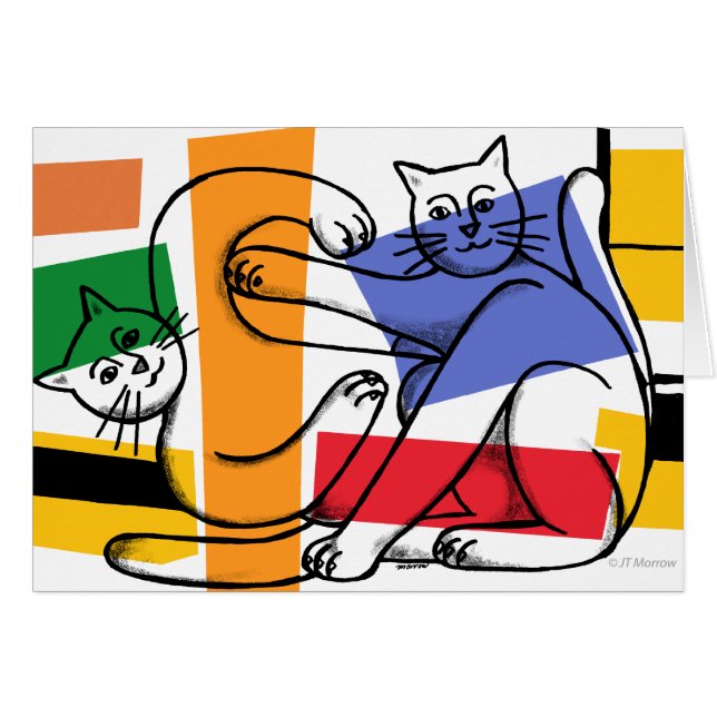 Katzenkampf-Karte (Vorderseite (Horizontal))