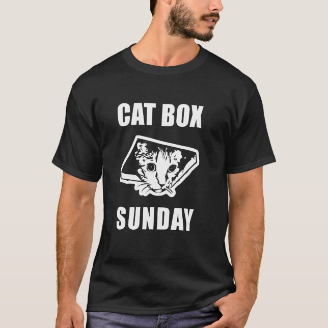 Katzenkarton-Sonntag-Meme T-Shirt (Vorderseite)