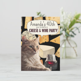 Katzenkäse und Party laden zum Party ein Einladung