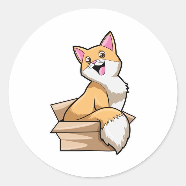 Katzenkasten Runder Aufkleber (Vorderseite)